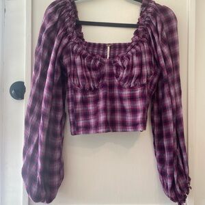 Purple Plaid Free People Top.